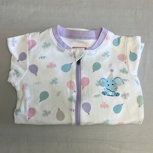 Tuffy - LIKE NEW - Baby Onesie sleeper with Elephant and Balloon Print